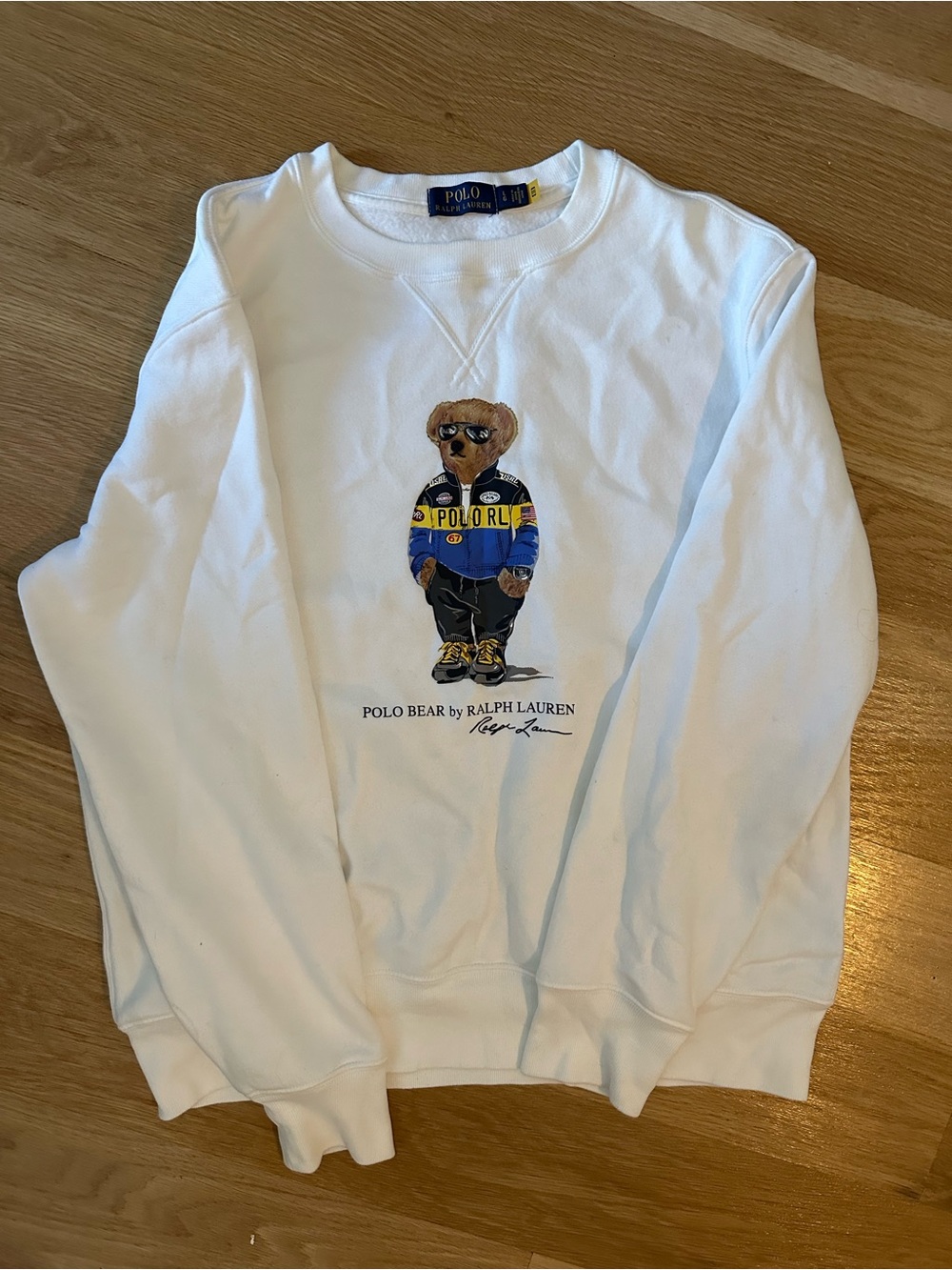 Ralph Lauren Polo Bear White Crewneck Sweatshirt